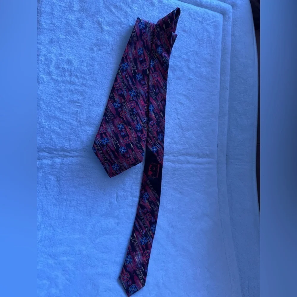 Cellini Boutique 100% Silk Men’s Neck Tie Made In Usa Colorful Elegant Office - Picture 4 of 9